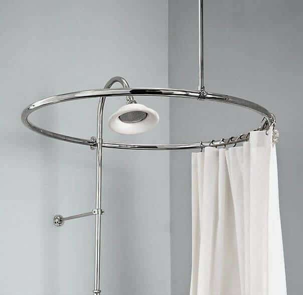 Round curved shower rod